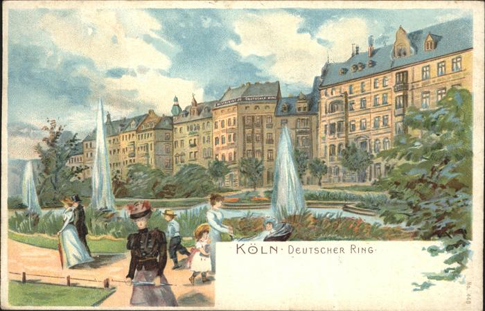 Koeln Rhein Deutscher Ring Park Fontaene Kuenstlerkarte