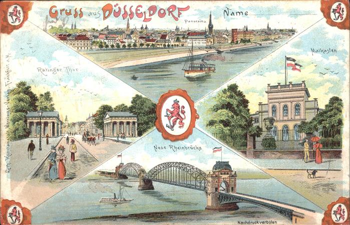 Duesseldorf Malkasten Künstlerverein Rheinbrücke Da