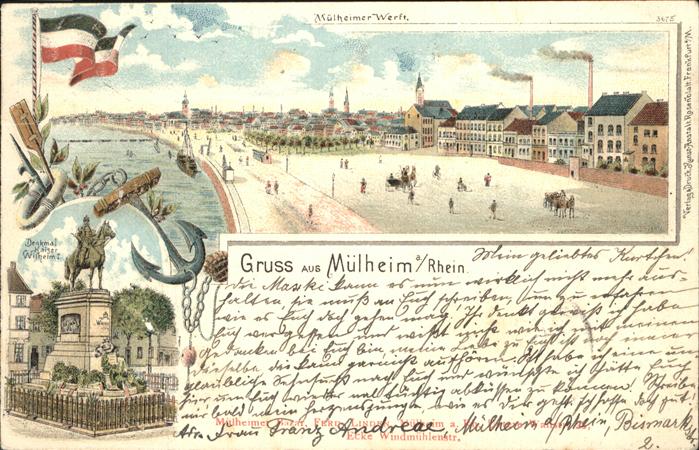 Muelheim Rhein Werft Kaiser Wilhelm Denkmal Anker Flag