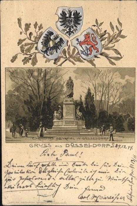 DuessELDORF  CITY Cornelius Denkmal Wappen