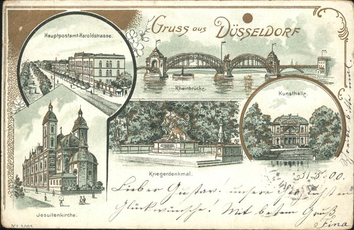 Duesseldorf Post Haroldstrasse Rheinbrücke Kunsthal