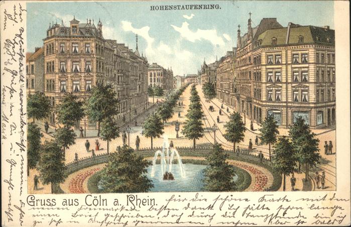 Coeln Rhein Hohenstaufenring Springbrunnen Fontäne