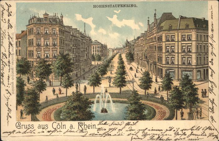 Coeln Rhein Hohenstaufenring Springbrunnen Fontäne