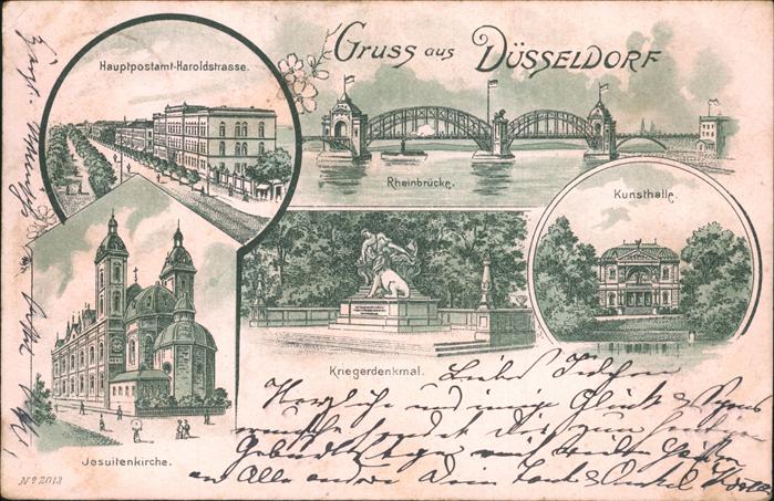 Duesseldorf Post Haroldstrasse Rheinbrücke Kunsthal