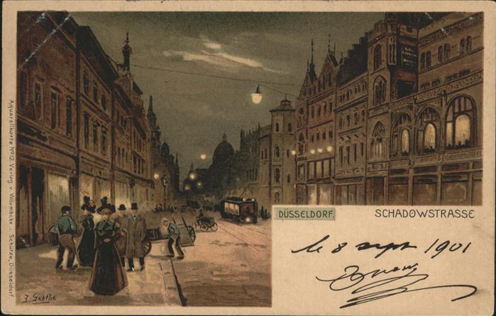 Duesseldorf Schadowstrasse Strassenbahn Künstlerkar