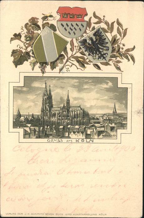 Koeln Rhein Dom Wappen Bahnpost