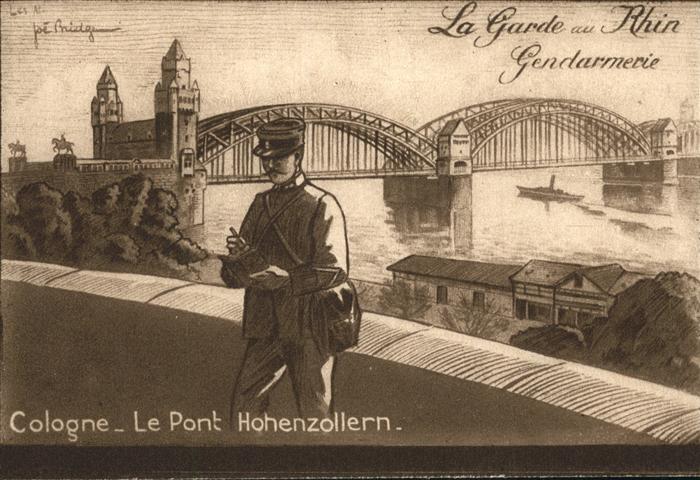 Cologne Koeln Rhein Le Pont Hohenzollern La Garde au Rhin G