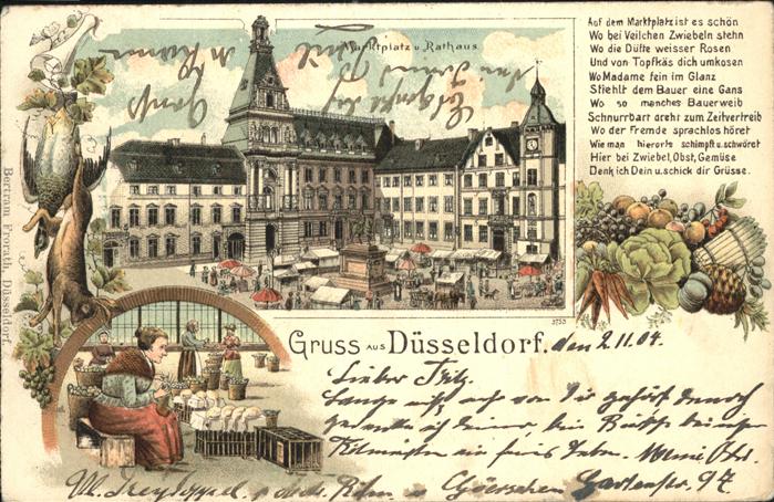 Duesseldorf Marktplatz Rathaus Marktfrau Gedicht
