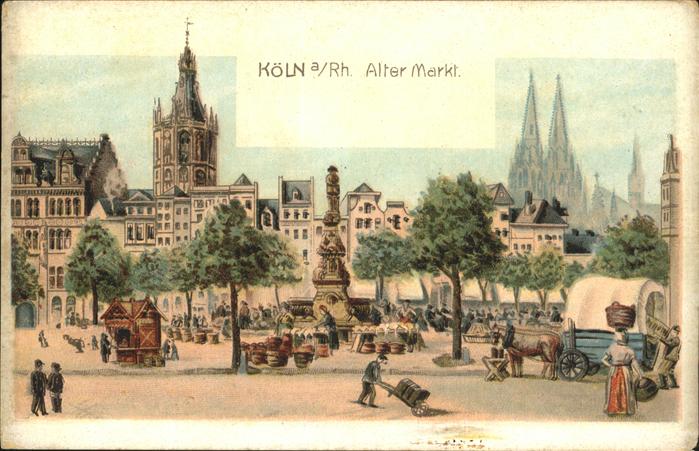 Koeln Rhein Alter Markt Rathaus Dom Denkmal