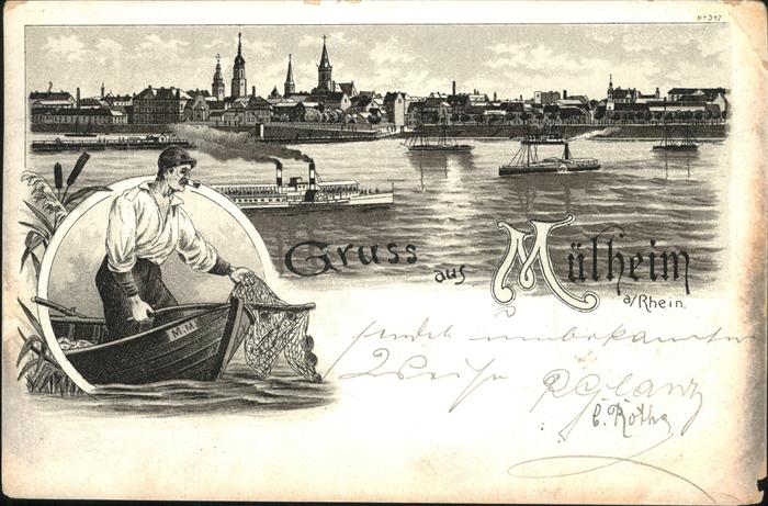 Muelheim Rhein Teilansicht Dampfer Fischer