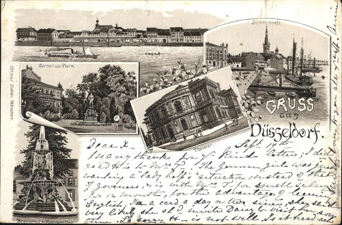 Duesseldorf Dampfer Cornelius Platz Denkmal Brunnen
