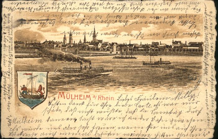 Muelheim Rhein Gesamtansicht Dampfer Wappen