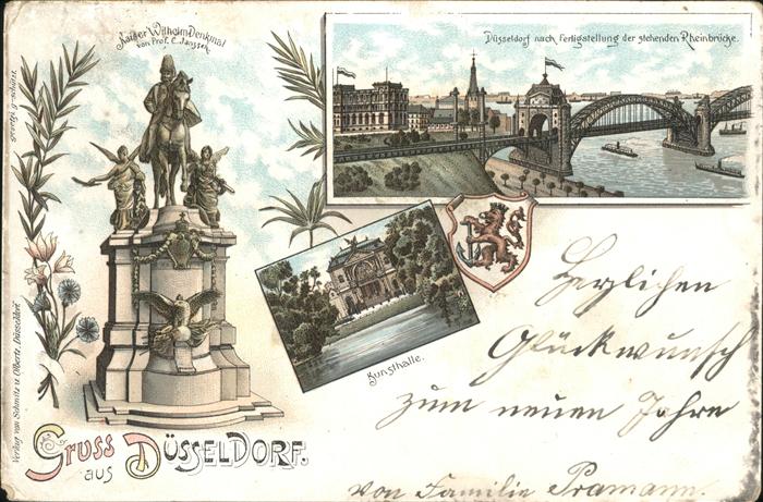 Duesseldorf Kaiser Wilhelm Denkmal Rheinbrücke Kuns