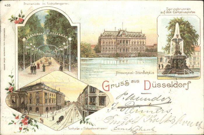 Duesseldorf Promenade Tonhalle Garten Springbrunnen