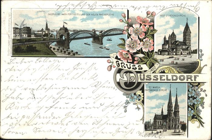 DuessELDORF  CITY Neue Rheinbruecke St. Rochus Kirche St. Maria Empfaengnis Kirc