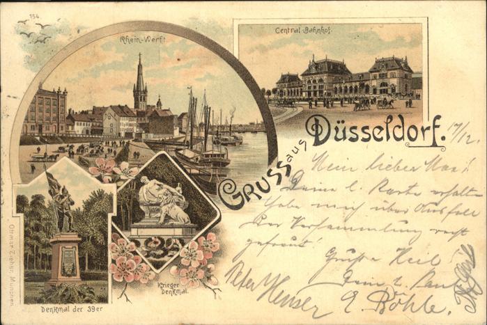 Duesseldorf Rhein Werft Bahnhof Kriegerdenkmal Skul