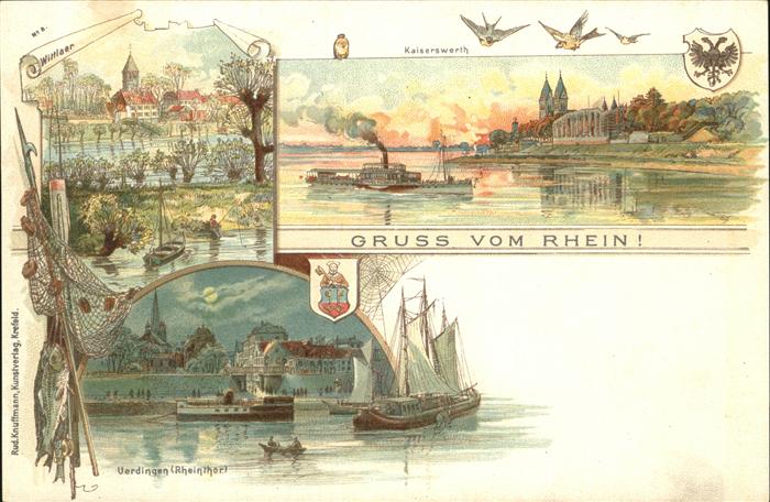 Kaiserswerth Kirche Rhein Dampfer Uerdingen Wittlaer