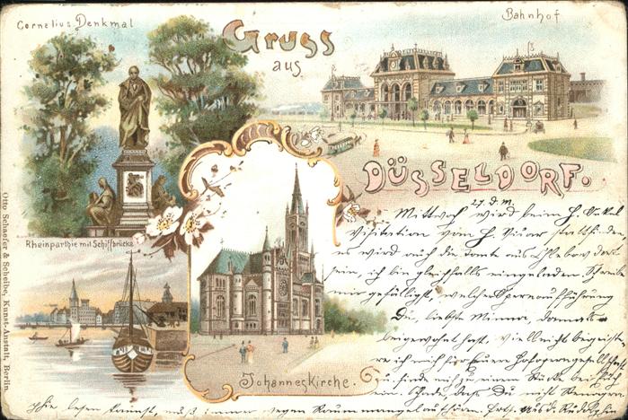 Duesseldorf Cornelius Denkmal Rheinpartie Schiffbrü