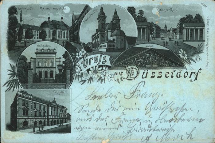DuessELDORF  CITY Mariensaeule Maximilianskirche Malkasten Kuenstlerverein Jesui