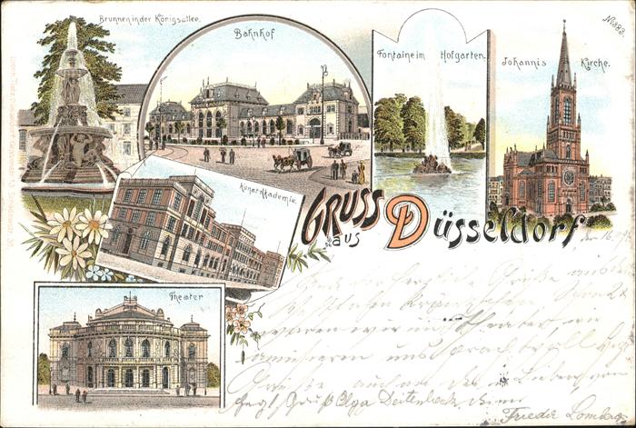 Duesseldorf Brunnen Königsallee Bahnhof Fontäne Hof