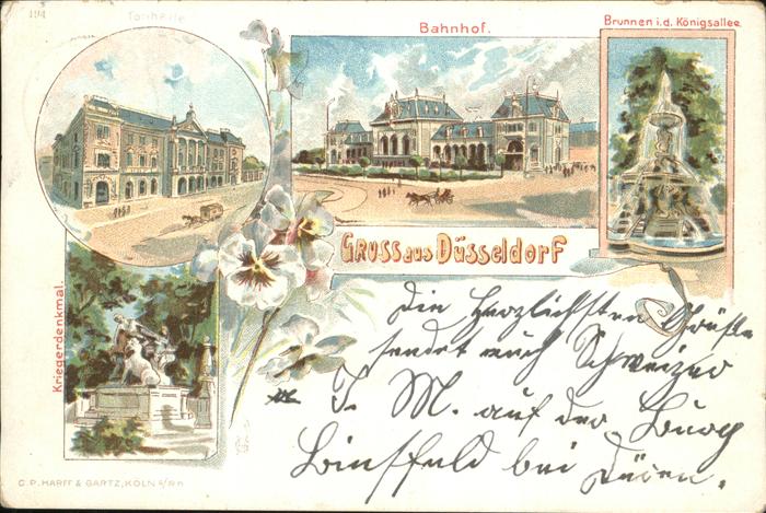Duesseldorf Bahnhof Brunnen Königsallee Kriegerdenk