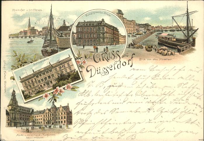 Duesseldorf Rheinufer Schiffbrücke Kunstgewerbe Sch