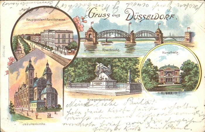 Duesseldorf Post Haroldstrasse Rheinbrücke Kunsthal