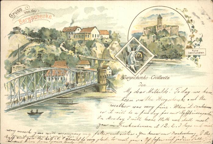 Kroellwitz Halle Saale Bergschenke Cröllwitz Brücke Ruine Gieb