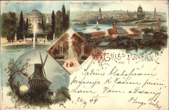 Potsdam Schloss Sanccoussi Panorama Mühle