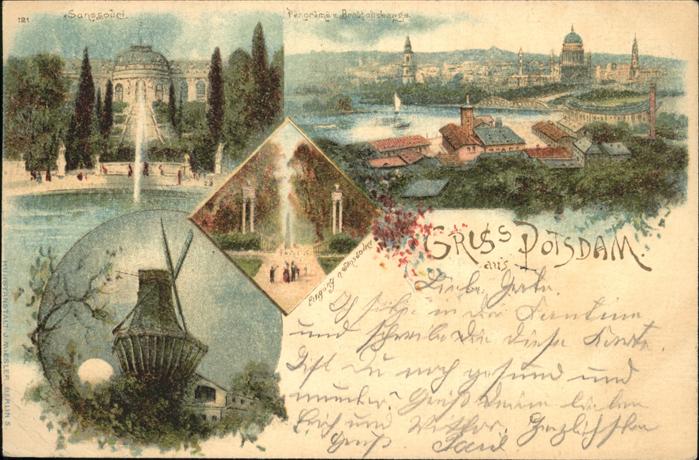 Potsdam Schloss Sanccoussi Panorama Mühle