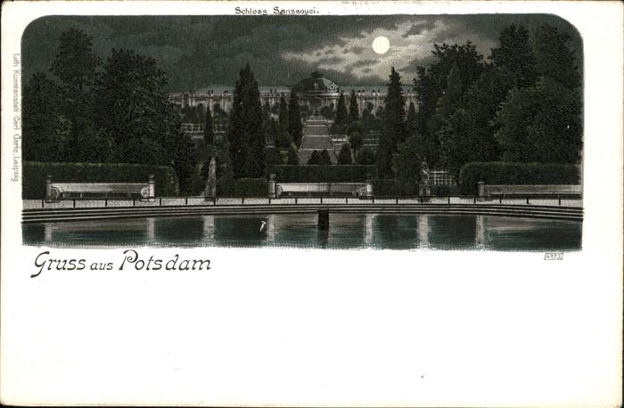 Potsdam Schloss Sanssouci bei Nacht