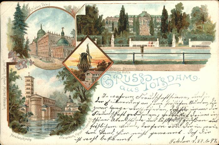Potsdam Schloss Sanssouci Neues Palais Friedenskirche Historische Muehle