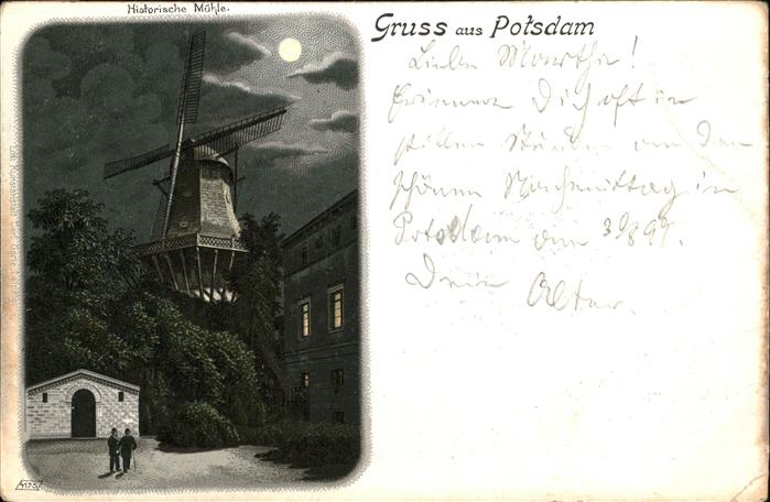 Potsdam Historische Mühle bei Nacht