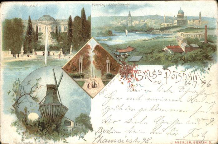 Potsdam Schloss Sanssouci Panorama Historische