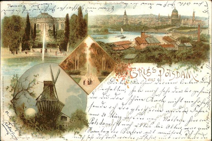 Potsdam Schloss Sanssouci Panorama Historische