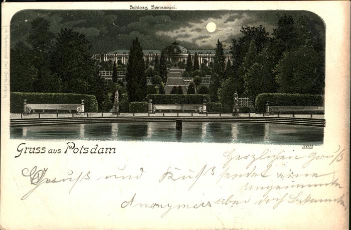 Potsdam Schloss Sanssouci bei Nacht