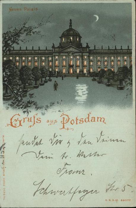 Potsdam Neues Plais bei Nacht