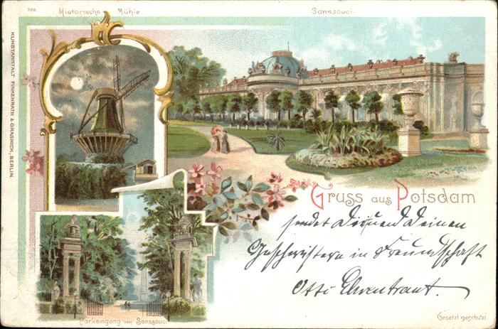 Potsdam Schloss Sanssouci Parkeingang Historisc