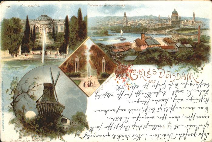 Potsdam Schloss Sanssouci Panorama Historische