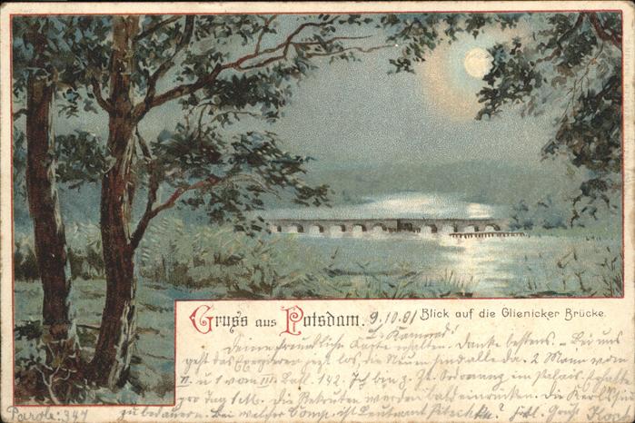 Potsdam Glienicker Brücke bei Nacht