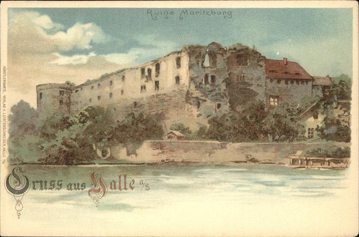 Halle Saale Ruine Moritzburg Kuenstlerkarte