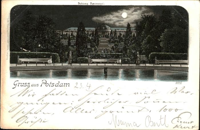 Potsdam Schloss Sanssouci bei Nacht