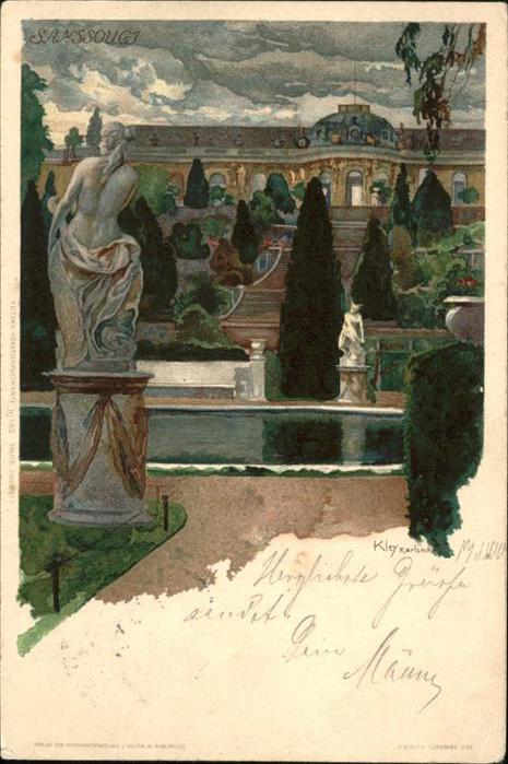 Potsdam Schloss Sanssouci Künstlerkarte Klex