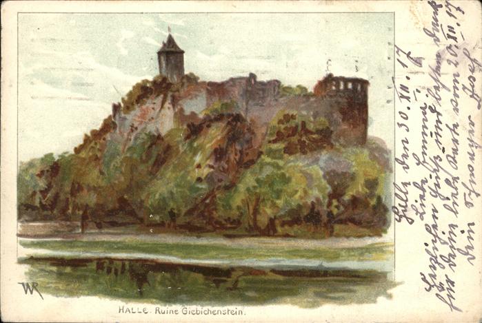 Halle Saale Ruine Giebichenstein Künstlerkarte