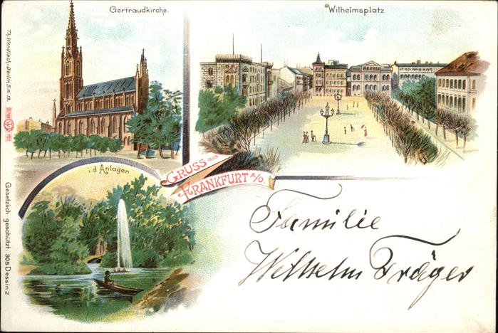 Frankfurt Oder Gertraudkirche Wilhemsplatz Anlagen