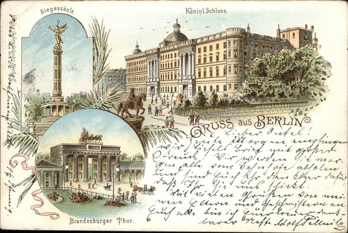 Berlin Königliches Schloss Siegessäule Branden