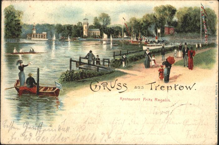 Treptow Berlin Restaurant Fritz Regelin am Wasser Boot