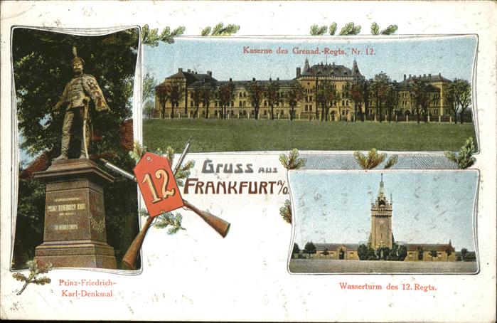 Frankfurt Oder Prinz Friedrich Karl Denkmal Wasserturm