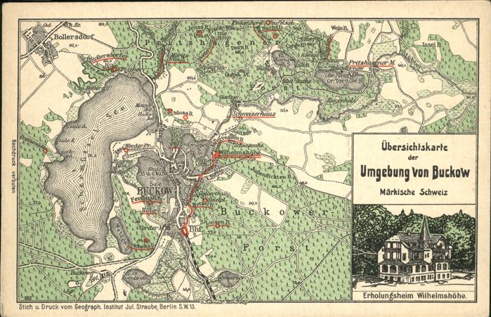 Buckow Maerkische Schweiz Landkarte Erholungsheim Wilhelmshoehe