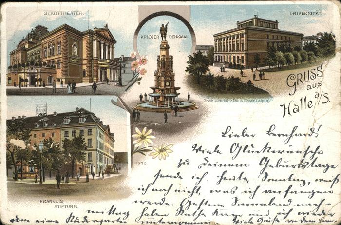 Halle Saale Stadttheater Universität Kriegerdenkmal
